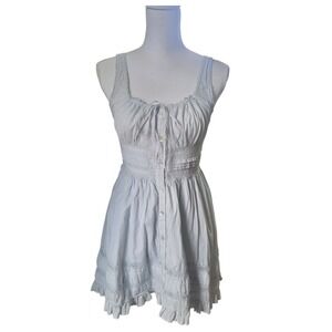 UO Angelina Lace Mini Dress Cornflower Blue Poetcore Cottagecore Laced Up S